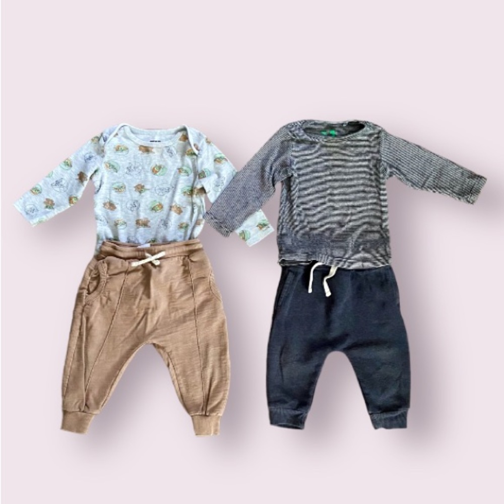 Bundle of 2 Cute Outfits - Striped Outfit and a Star Wars Outfit